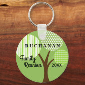 Whimsical Tree Family Reunion Dated Souvenir Gift キーホルダー (正面)
