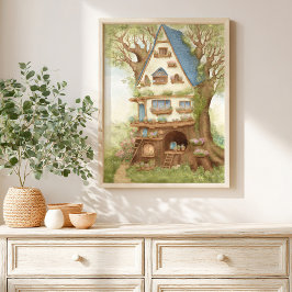 Whimsical Treehouse Storybook kids Poster ポスター