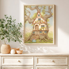  Whimsical Treehouse Storybook kids Poster ポスター