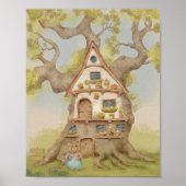  Whimsical Treehouse Storybook kids Poster ポスター (正面)