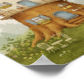 Whimsical Treehouse Storybook Poster kids ポスター (角)