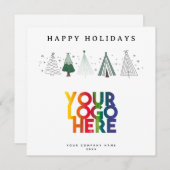 Whimsical Trees Holiday Corporate Logo Christmas (正面/裏面)