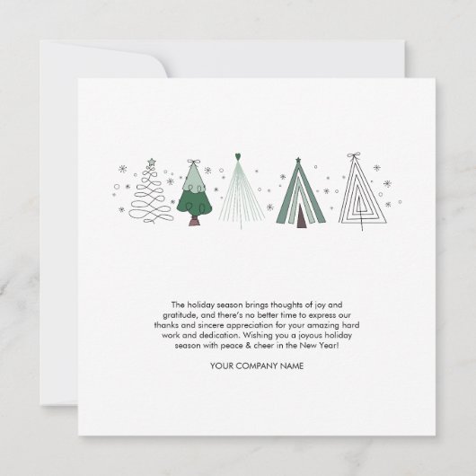 Whimsical Trees Holiday Corporate Logo Christmas (裏面)