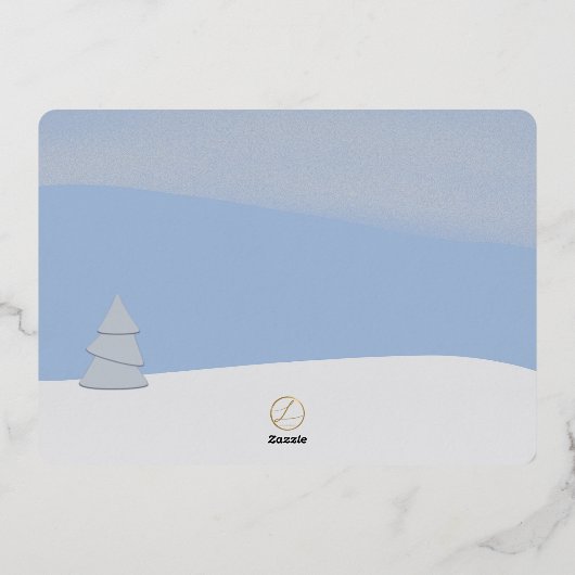 Whimsical Trees in Winter Foil Invitation 箔招待状 (裏面)