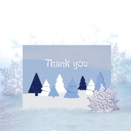 Whimsical Trees in Winter Thank You サンキューカード