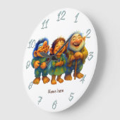 Whimsical Troll Family Decor Kids Custom Name  ラージ壁時計 (傾斜)