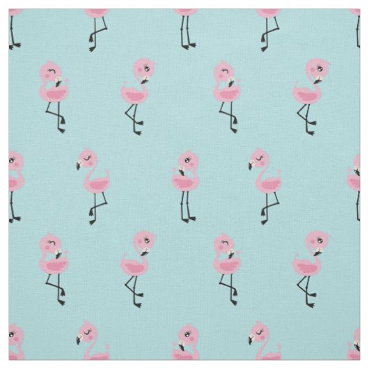 Whimsical tropical flamingos ファブリック (見本)