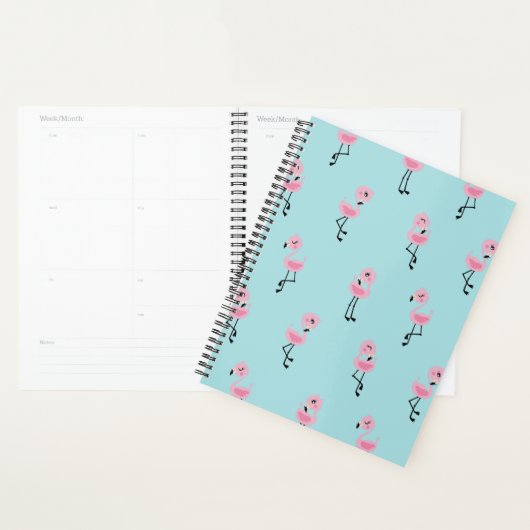 Whimsical tropical flamingos プランナー手帳 (ディスプレー)