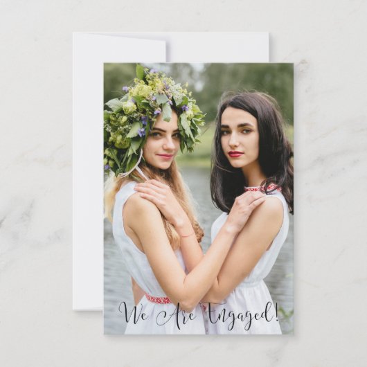 Whimsical Typography Custom Photo Lesbian Gay 招待状 (正面)