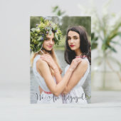 Whimsical Typography Custom Photo Lesbian Gay 招待状 (スタンド正面)