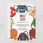 Whimsical Ugly Sweater Holiday Christmas Party  招待状 (正面)