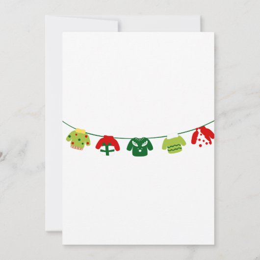 Whimsical Ugly Sweater Holiday Christmas Party  招待状 (裏面)