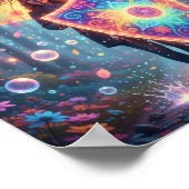 Whimsical Umbrella Art - Cheerful Rainstorm ポスター (角)