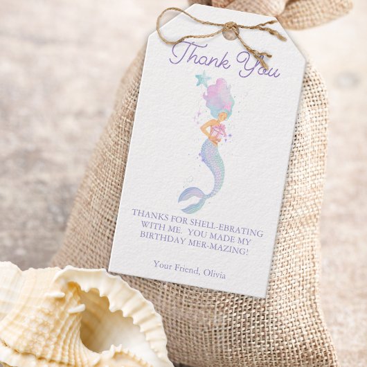 Whimsical Under the Sea Mermaid Favor ギフトタグ