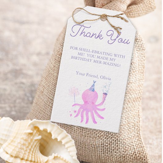 Whimsical Under the Sea Octopus Favor ギフトタグ