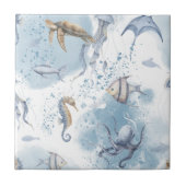 Whimsical Underwater World – Sea Creatures Pattern タイル (正面)
