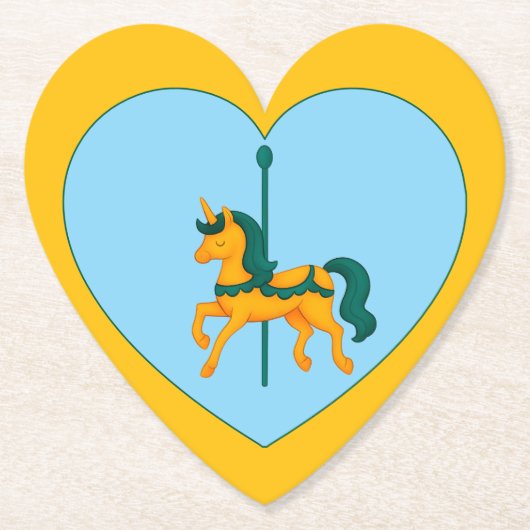 Whimsical Unicorn Baby Shower ペーパーコースター (正面)