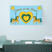 Whimsical Unicorn Baby Shower/heart/stars 横断幕 (トレードショー)