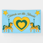 Whimsical Unicorn Baby Shower/heart/stars 横断幕 (横)