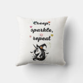 Whimsical Unicorn Line Art – "Creeper, Sparkle, Re クッション (裏面)