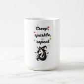 Whimsical Unicorn Line Art – "Creeper, Sparkle, Re コーヒーマグカップ (中央)