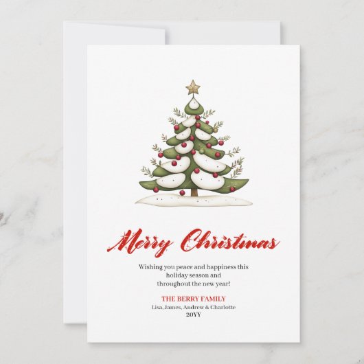 Whimsical Unique Christmas Tree Greeting Layout シーズンカード (正面)