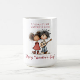Whimsical Valentine Kids Illustration  コーヒーマグカップ