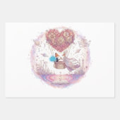 "Whimsical Valentine" Mixed Illustration Wrapping  ラッピングペーパーシート (正面3)