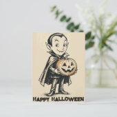 Whimsical Vampire with Pumpkin シーズンポストカード (スタンド正面)