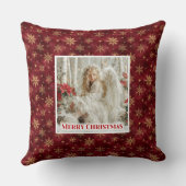 Whimsical Victorian Angel Red and Gold Gift Pillow クッション (裏面)