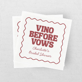 Whimsical Vino Before Vows バーガンディーカラーのブライダルシャワー スタンダードランチョンナプキン
