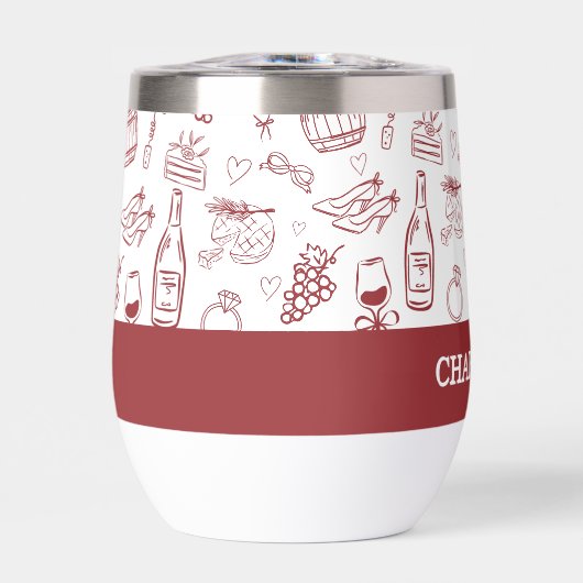 Whimsical Vino Before Vows Burgundy Bridal Shower (正面)