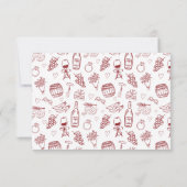 Whimsical Vino Before Vows Burgundy Bridal Shower サンキューカード (裏面)
