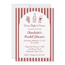 Whimsical Vino Before Vows Burgundy Bridal Shower