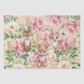 Whimsical Vintage Floral & Animals Decoupage 薄葉紙 (正面)