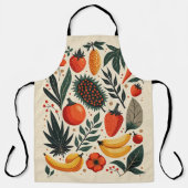 Whimsical Vintage Garden Harvest Floral エプロン (正面)