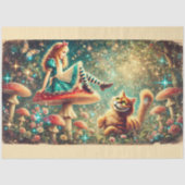 Whimsical Vintage Toadstool Talks Alice Cat 薄葉紙 (正面)