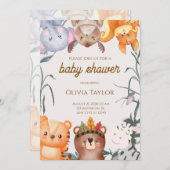 Whimsical Watercolor Baby Shower Invitation 招待状 (正面/裏面)