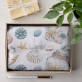 Whimsical Watercolor Beach Shells Decoupage Paper 薄葉紙 (ギフト)