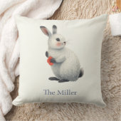 Whimsical Watercolor Bunny Easter クッション (ブランケット)