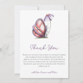 Whimsical Watercolor Butterfly Baby Shower サンキューカード (正面)