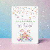 Whimsical Watercolor Candy Birthday Invitation 招待状