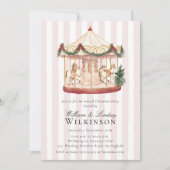 Whimsical Watercolor Carousel Holiday Gathering  招待状 (正面)