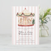 Whimsical Watercolor Carousel Holiday Gathering  招待状 (スタンド正面)