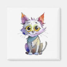 Whimsical Watercolor Cat