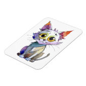 Whimsical Watercolor Cat マグネット (左側)