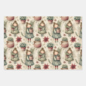 Whimsical Watercolor Christmas Fairy Garden Gift ラッピングペーパーシート (正面2)