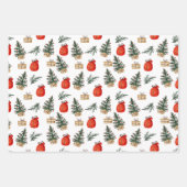 Whimsical Watercolor Christmas | Holiday ラッピングペーパーシート (正面3)