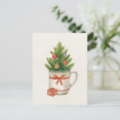 Whimsical Watercolor Christmas Tree Mug シーズンポストカード (スタンド正面)