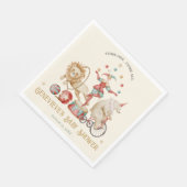 Whimsical Watercolor Circus Carnival Baby Shower スタンダードランチョンナプキン (角)